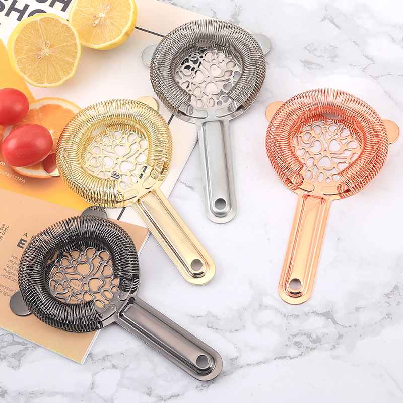 Filter za koktele od nehrđajućeg čelika s oblikom srca, nepravilnim oblikom, odjeljivač leda i mrežica za led — Chef Wang, 90 g