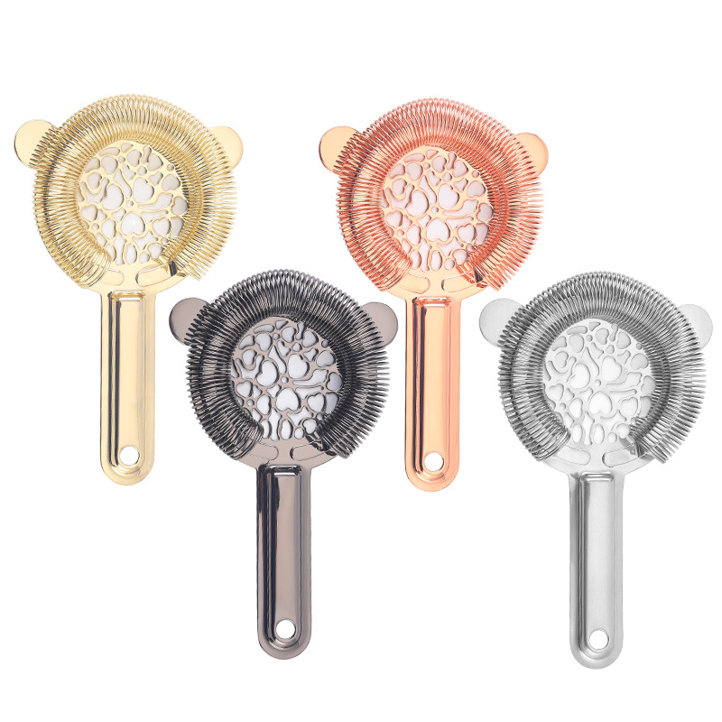 Filter za koktele od nehrđajućeg čelika s oblikom srca, nepravilnim oblikom, odjeljivač leda i mrežica za led — Chef Wang, 90 g