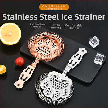 Nerezový koktejlový šejker s oddelením ľadu a filtrom na víno, Bear Paw Ice Filter, 304 nerezová oceľ, 94 g