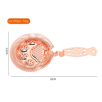 Nerezový koktejlový šejker s oddelením ľadu a filtrom na víno, Bear Paw Ice Filter, 304 nerezová oceľ, 94 g