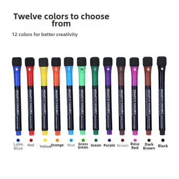 Magnetický per na bielu tabuľu pre deti s tinou na báze vody, vymazateľné, šírka čiary 2 mm, model G-208B12