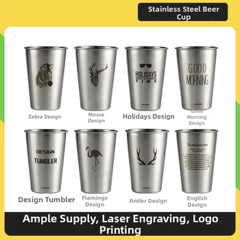 Sörös pohár rozsdamentes acélból 401–500 ml, kültéri egyszerű stílus, logó nyomtatás, testreszabás elérhető (Rozsdamentes acél; 401–500 ml; kültéri egyszerű stílus; logó nyomtatás; testreszabás elérhető)