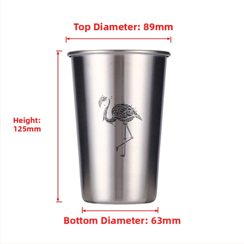 Sörös pohár rozsdamentes acélból 401–500 ml, kültéri egyszerű stílus, logó nyomtatás, testreszabás elérhető (Rozsdamentes acél; 401–500 ml; kültéri egyszerű stílus; logó nyomtatás; testreszabás elérhető)