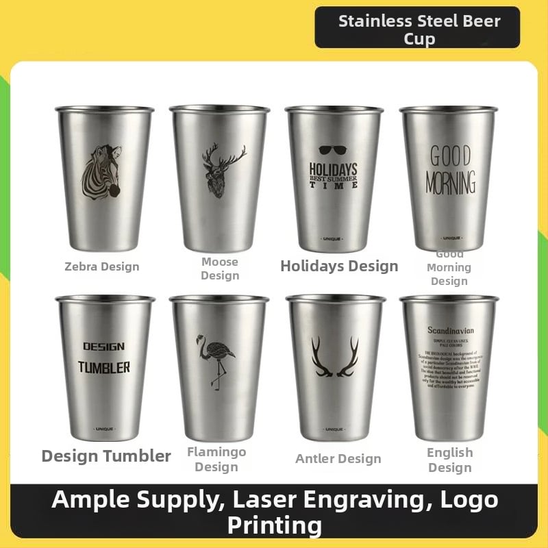 Sörös pohár rozsdamentes acélból 401–500 ml, kültéri egyszerű stílus, logó nyomtatás, testreszabás elérhető (Rozsdamentes acél; 401–500 ml; kültéri egyszerű stílus; logó nyomtatás; testreszabás elérhető)