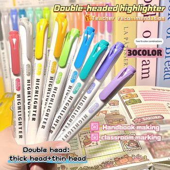 Kétoldalas kiemelő marker, műanyag ház, modell 838, dobozos csomagolás, 128 darabos készlet