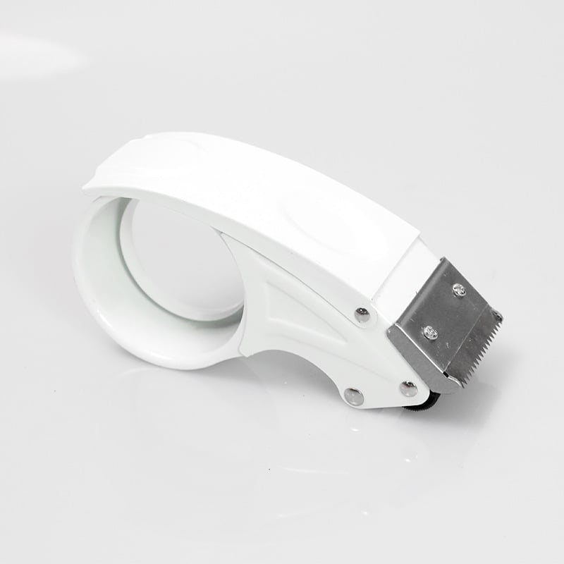 Teški rezač kutijske trake za zatvaranje – metalno kućište, model Metal Cutter, širina trake do 75 mm, promjer osovine 130 mm, neto težina 180 g, pogodan za brtvljenje i pakiranje