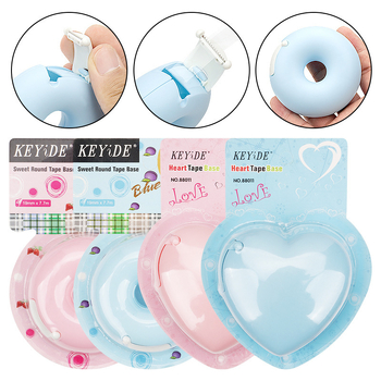 Plastična rezač za traku u obliku krofne, model Tape table; za trake širine do 20 mm, promjer osovine 25 mm, težina 35 g; ured i učenje; moguć ispis logotipa