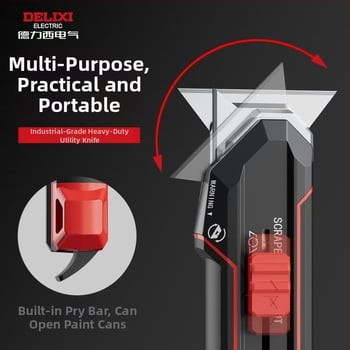 Deli Electric nehéz használatú tapéta kés, 2 az 1-ben átalakítható penge, rozsdamentes acél