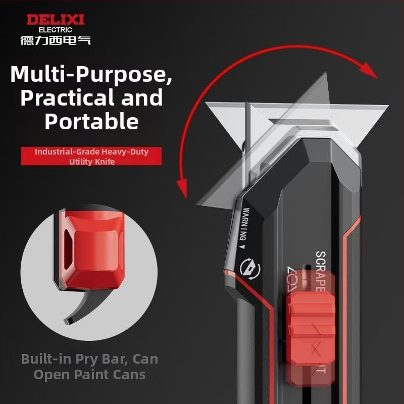 Deli Electric nehéz használatú tapéta kés, 2 az 1-ben átalakítható penge, rozsdamentes acél