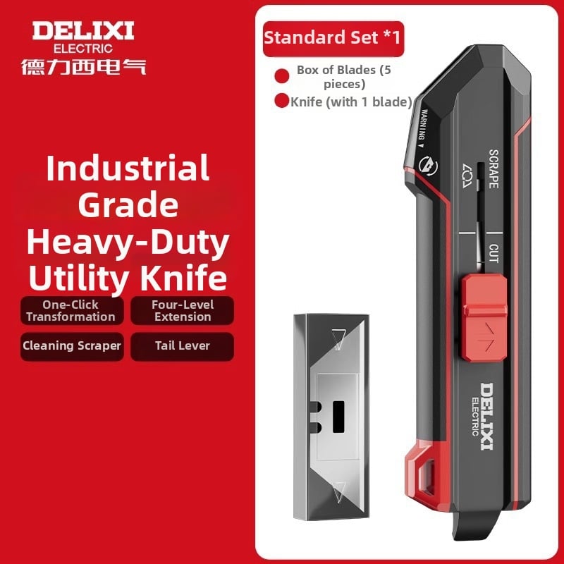 Deli Electric nehéz használatú tapéta kés, 2 az 1-ben átalakítható penge, rozsdamentes acél