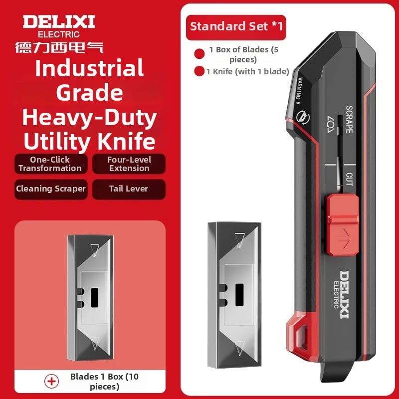 Deli Electric nehéz használatú tapéta kés, 2 az 1-ben átalakítható penge, rozsdamentes acél