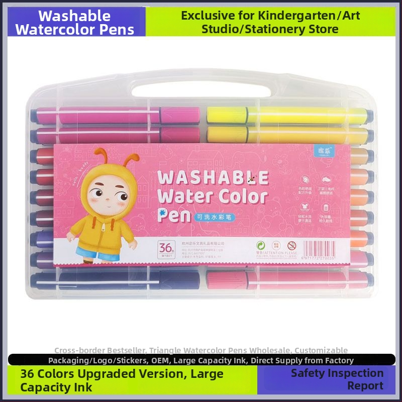 Akvarelové pero pre deti, umývateľné, netoxické, na vodnej báze, vhodné pre materskú školu a základnú školu
