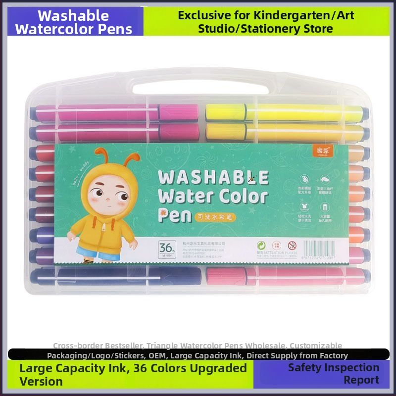 Akvarelové pero pre deti, umývateľné, netoxické, na vodnej báze, vhodné pre materskú školu a základnú školu