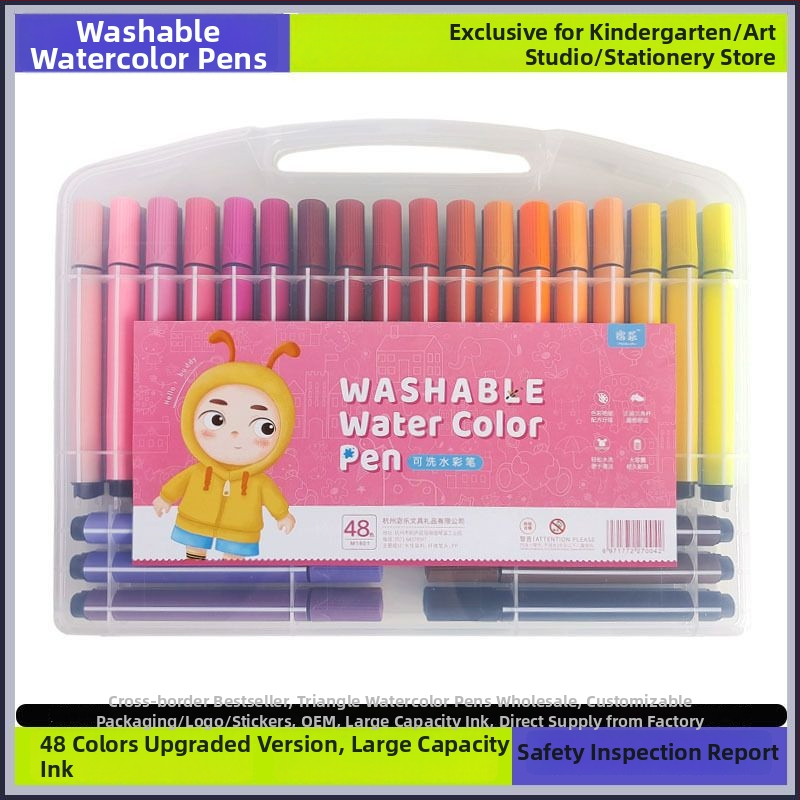 Akvarelové pero pre deti, umývateľné, netoxické, na vodnej báze, vhodné pre materskú školu a základnú školu