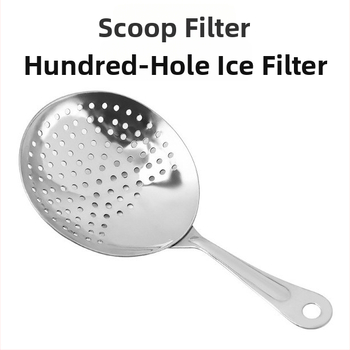 Rozsdamentes acélból készült 100-lyukas jégszűrő koktélokhoz — jégszűrő, modern minimalist dizájn