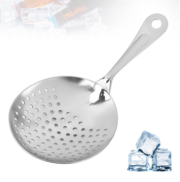 Rozsdamentes acélból készült 100-lyukas jégszűrő koktélokhoz — jégszűrő, modern minimalist dizájn