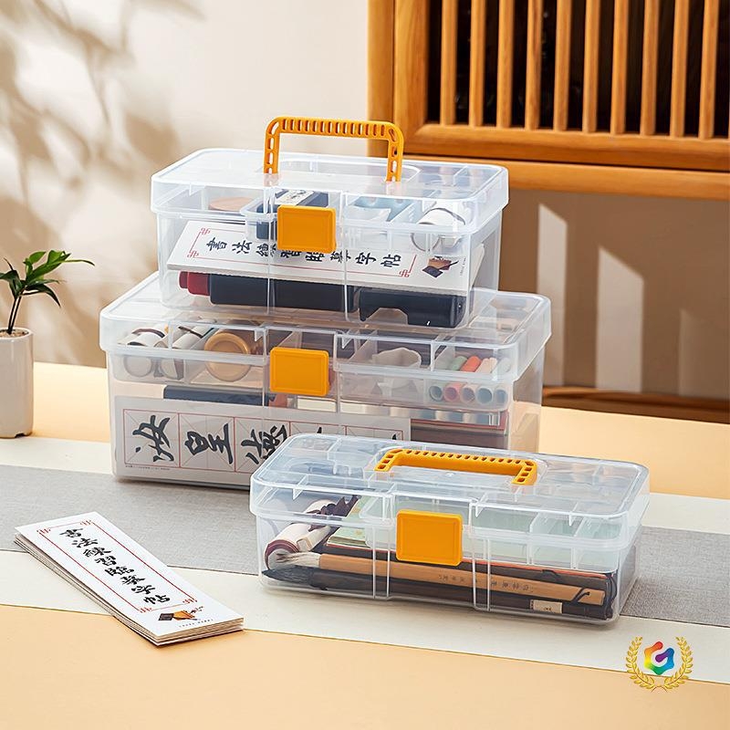 Cutie de depozitare pentru birou, cu compartimente multiple, organizator transparent din oțel inoxidabil, cu capac, 8 L