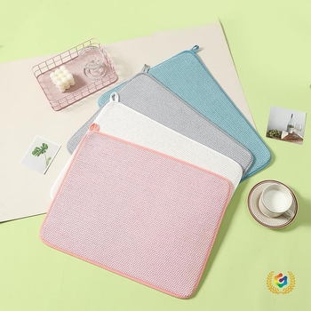 Covoraș de uscare pentru blat de bucătărie din oțel inoxidabil, pătrat, anti-alunecare, în stil chinezesc