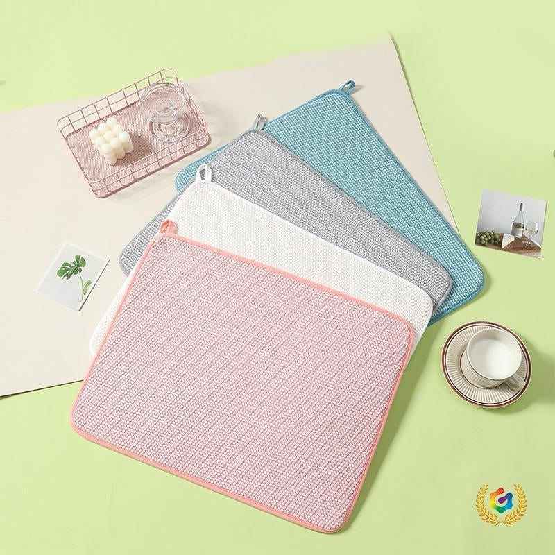 Covoraș de uscare pentru blat de bucătărie din oțel inoxidabil, pătrat, anti-alunecare, în stil chinezesc