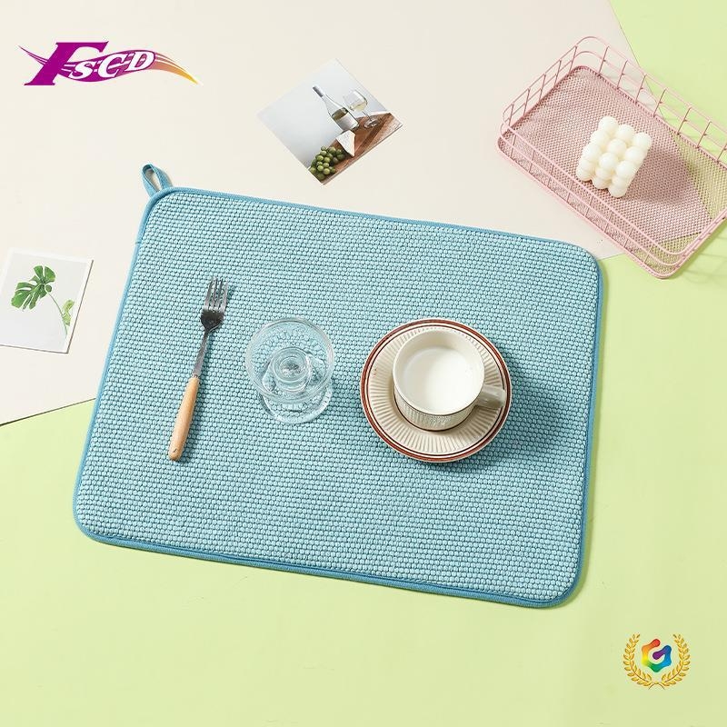 Covoraș de uscare pentru blat de bucătărie din oțel inoxidabil, pătrat, anti-alunecare, în stil chinezesc