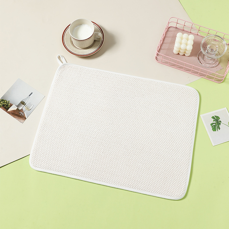 Covoraș de uscare pentru blat de bucătărie din oțel inoxidabil, pătrat, anti-alunecare, în stil chinezesc