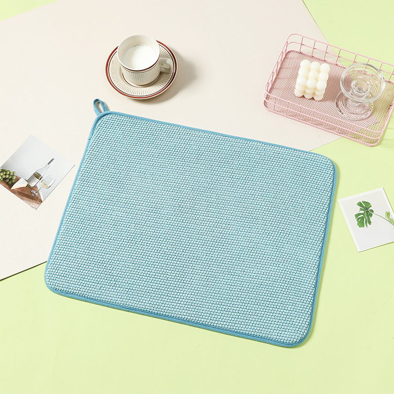 Covoraș de uscare pentru blat de bucătărie din oțel inoxidabil, pătrat, anti-alunecare, în stil chinezesc