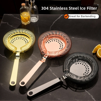 Nerezový filter na ľad do kokteilov, profesionálny barový nástroj, moderný minimalistický štýl, hmotnosť 100 g, balenie: jednotné