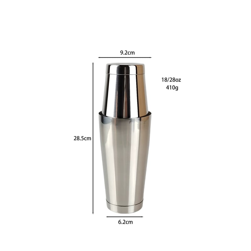 Boston koktél shaker rozsdamentes acélból | modern minimál stílus; logó nyomtatás lehetséges; Creative márka (Vastagság 0,7 mm; Súly 410 g; Anyag: rozsdamentes acél)