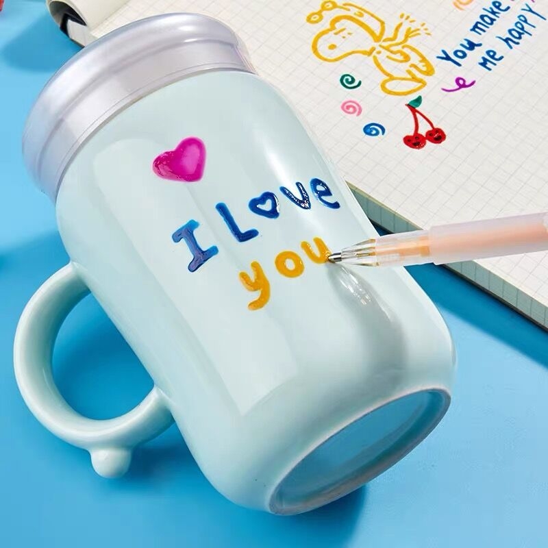 COLNK Colin 3D Jelly Pen DIY Highlighter Graffiti Glass Painting Pen – Modell 890-6, Műanyag burkolat, Dobozos csomagolás, Nyomtatott logó, Testreszabható