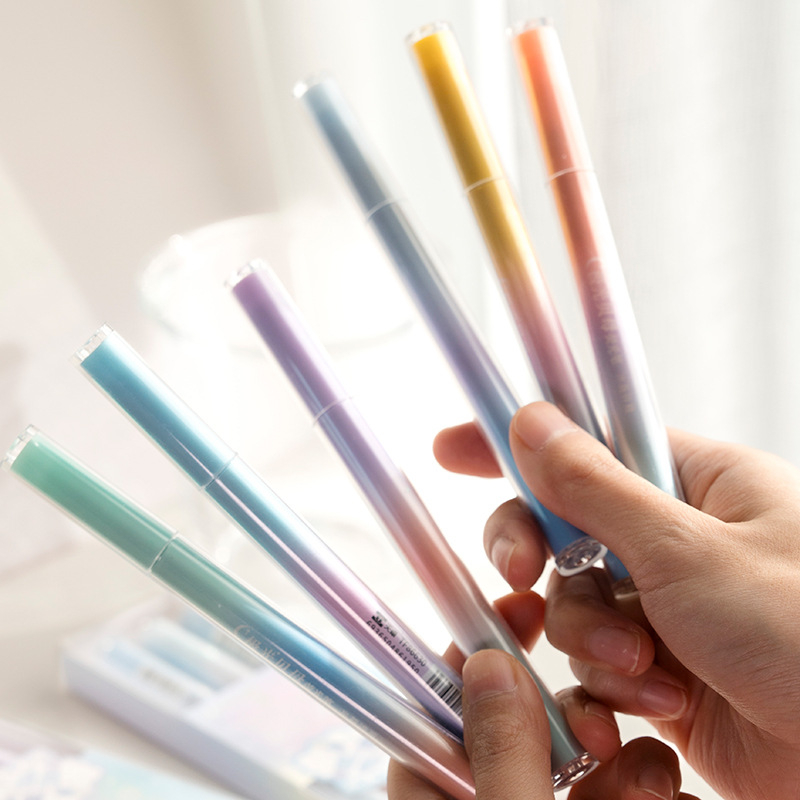 Tianzhuo Aurora gyöngyház csillogó kiemelő toll, modell 86630, műanyag test, dobozos csomagolás, középiskolások számára a kulcspontok kiemeléséhez