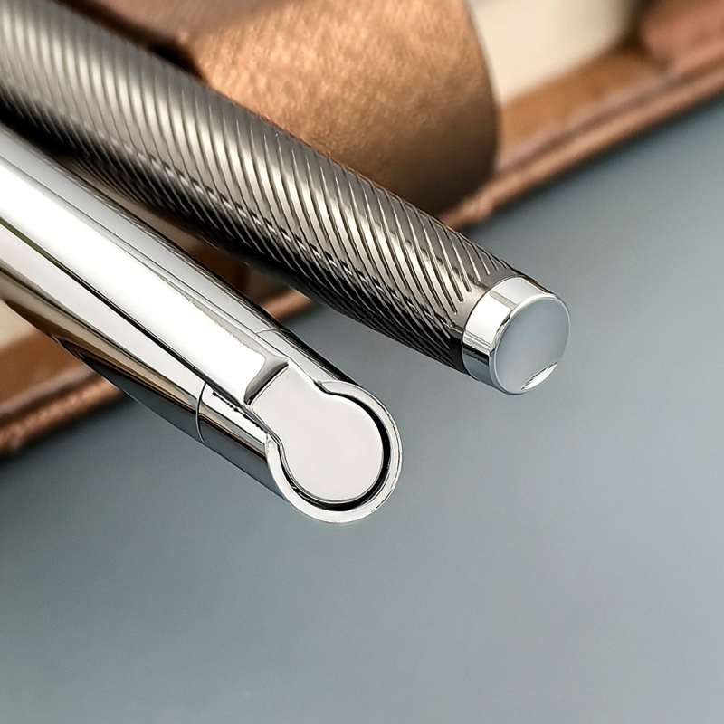 Fém golyóstoll virág gravírozással, 0.7–1.0 mm tollhegy, SY-533, egyedi logó nyomtatás