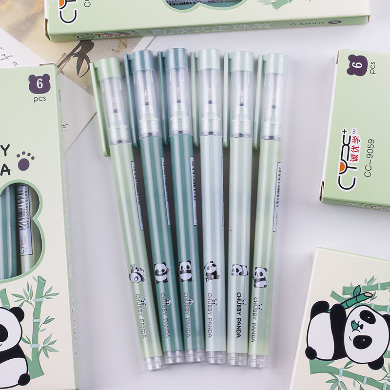 Gel olovka Panda s iglom, vrh od nehrđajućeg čelika, tekuće tinte, brzo sušenje, poklon kutija