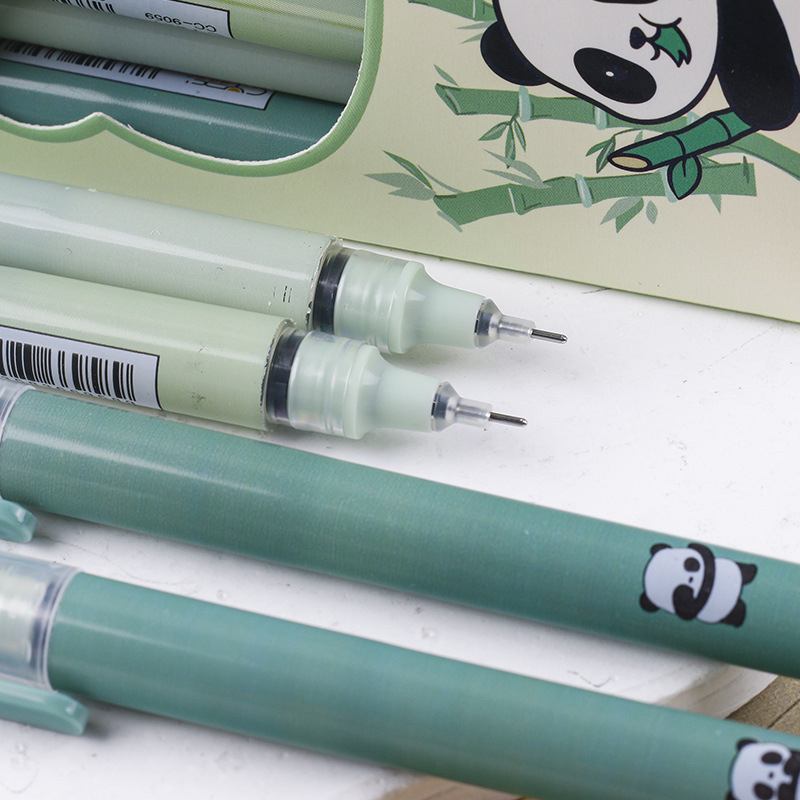 Gel olovka Panda s iglom, vrh od nehrđajućeg čelika, tekuće tinte, brzo sušenje, poklon kutija