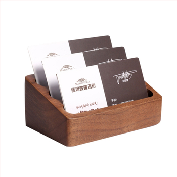 Drveni držač vizitki i držač olovke s višestrukim odjeljcima, jednostavan dizajn, mogućnost tiska logotipa i prilagodbe