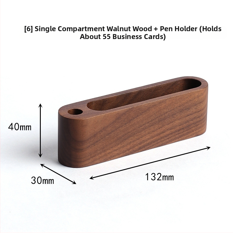 Drveni držač vizitki i držač olovke s višestrukim odjeljcima, jednostavan dizajn, mogućnost tiska logotipa i prilagodbe
