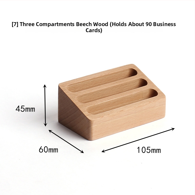 Drveni držač vizitki i držač olovke s višestrukim odjeljcima, jednostavan dizajn, mogućnost tiska logotipa i prilagodbe