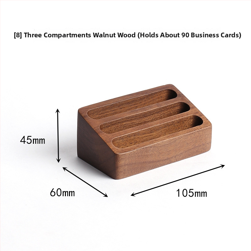 Drveni držač vizitki i držač olovke s višestrukim odjeljcima, jednostavan dizajn, mogućnost tiska logotipa i prilagodbe