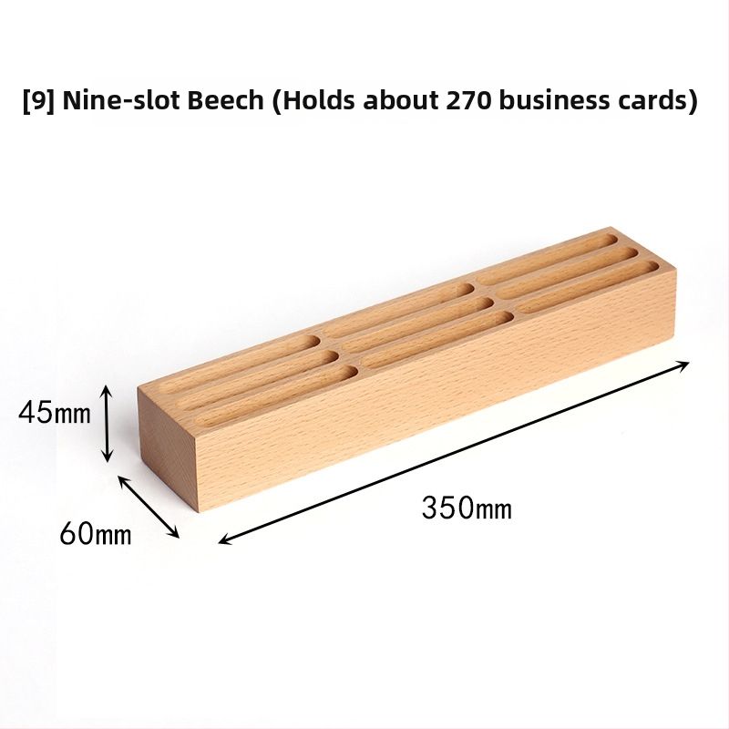 Drveni držač vizitki i držač olovke s višestrukim odjeljcima, jednostavan dizajn, mogućnost tiska logotipa i prilagodbe