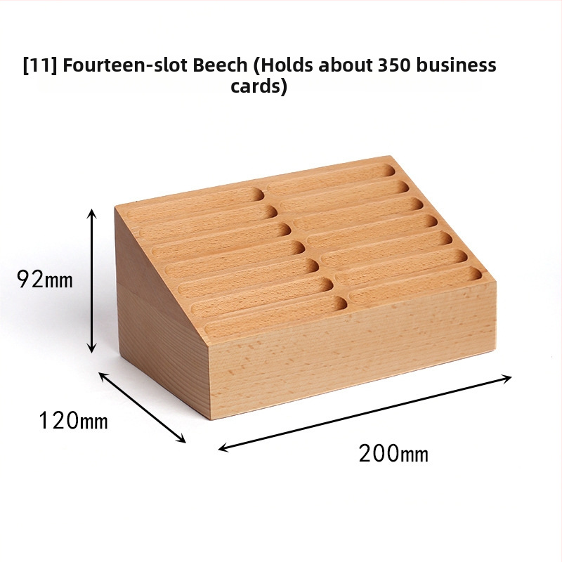 Drveni držač vizitki i držač olovke s višestrukim odjeljcima, jednostavan dizajn, mogućnost tiska logotipa i prilagodbe