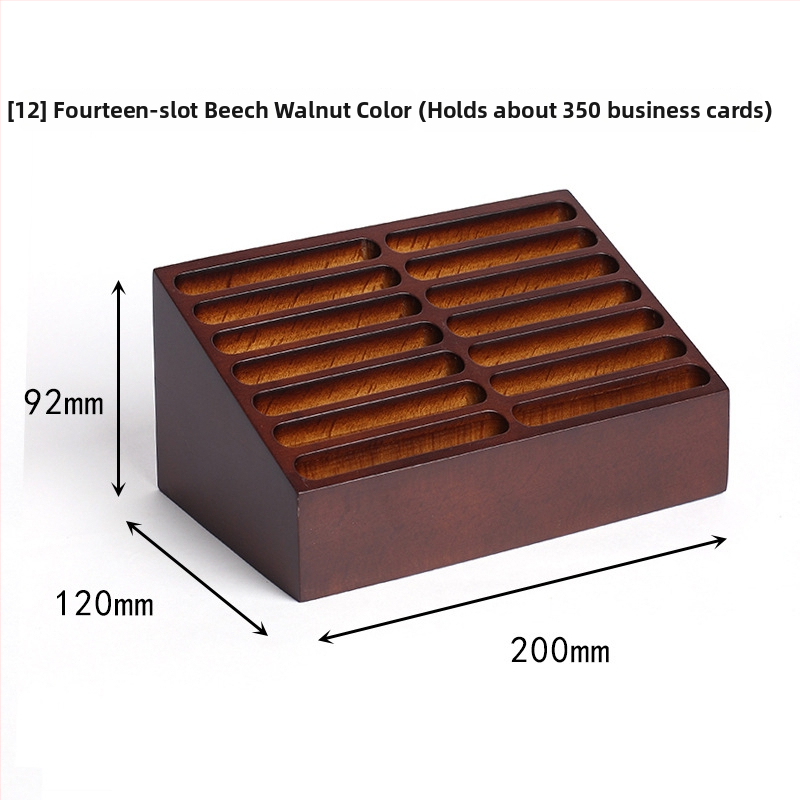 Drveni držač vizitki i držač olovke s višestrukim odjeljcima, jednostavan dizajn, mogućnost tiska logotipa i prilagodbe