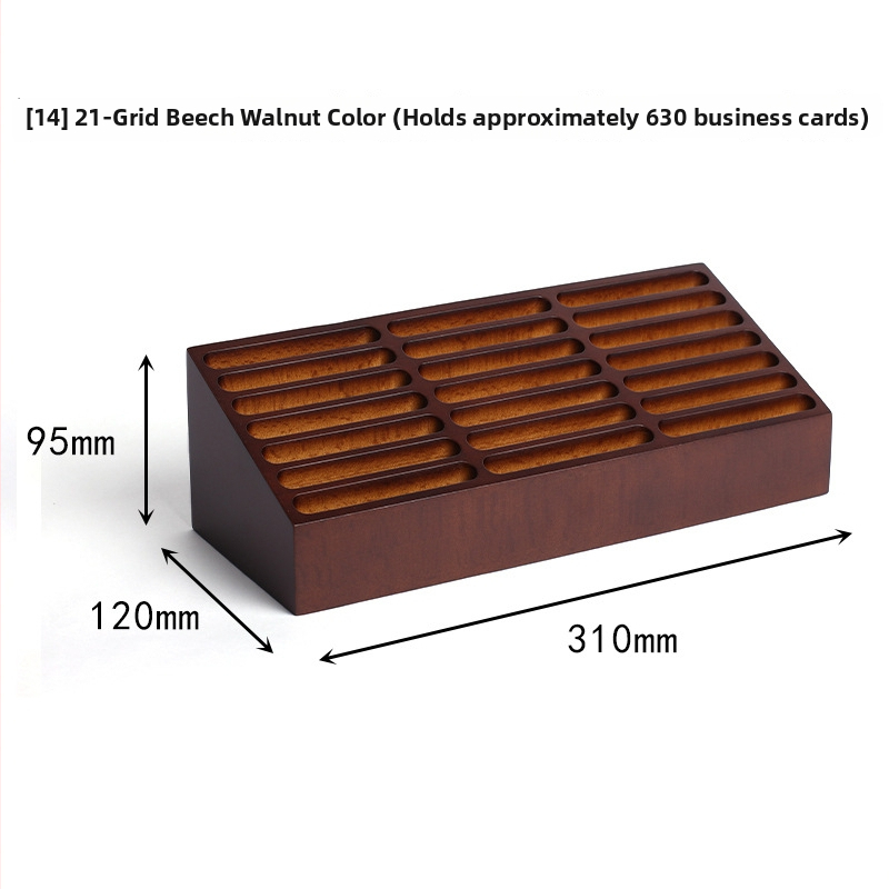 Drveni držač vizitki i držač olovke s višestrukim odjeljcima, jednostavan dizajn, mogućnost tiska logotipa i prilagodbe