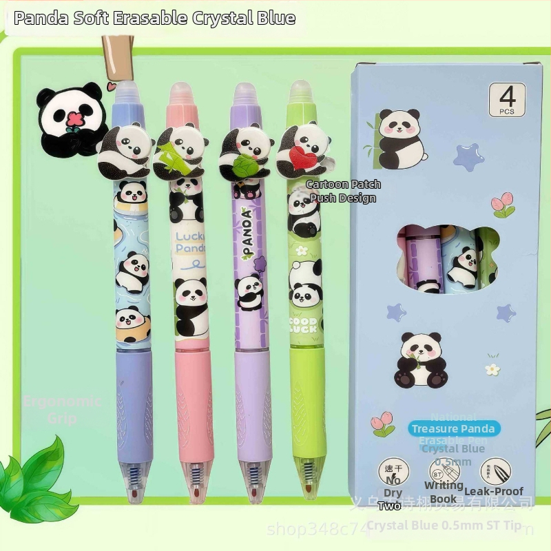 Panda olovka s tlačnim mehanizmom za brisanje, termički izbrisiva, mekano držanje, elegantan dizajn, namijenjena učenicima trećeg razreda osnovne škole