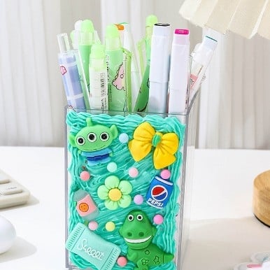 DIY пластмасов държач за писалки, квадратна форма, настолно съхранение, подходящ за подарък