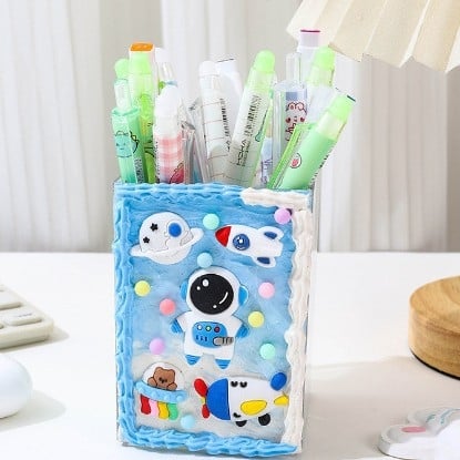 DIY пластмасов държач за писалки, квадратна форма, настолно съхранение, подходящ за подарък