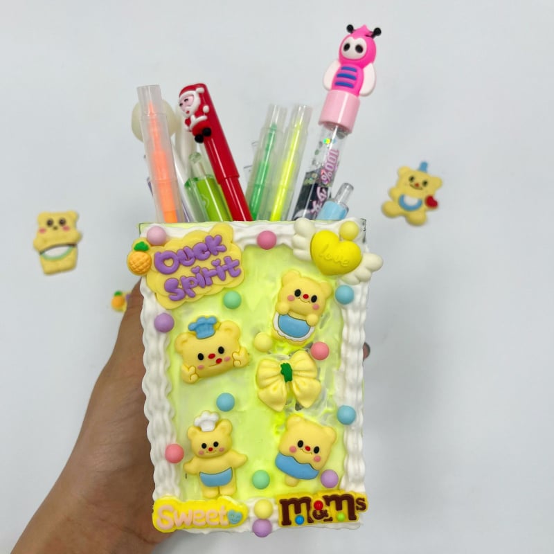 DIY пластмасов държач за писалки, квадратна форма, настолно съхранение, подходящ за подарък