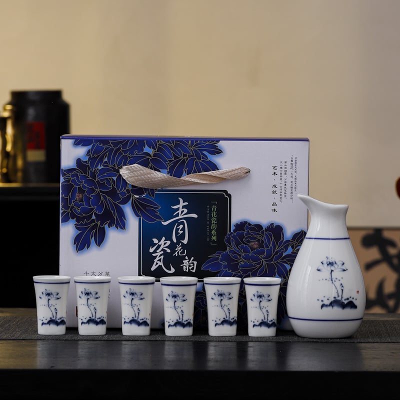 Porcelanski set alata za vino, 5-9 kom., suvremeni minimalistički stil, keramički dozator za vino i grijani lonac, marka Shun Sheng Fa