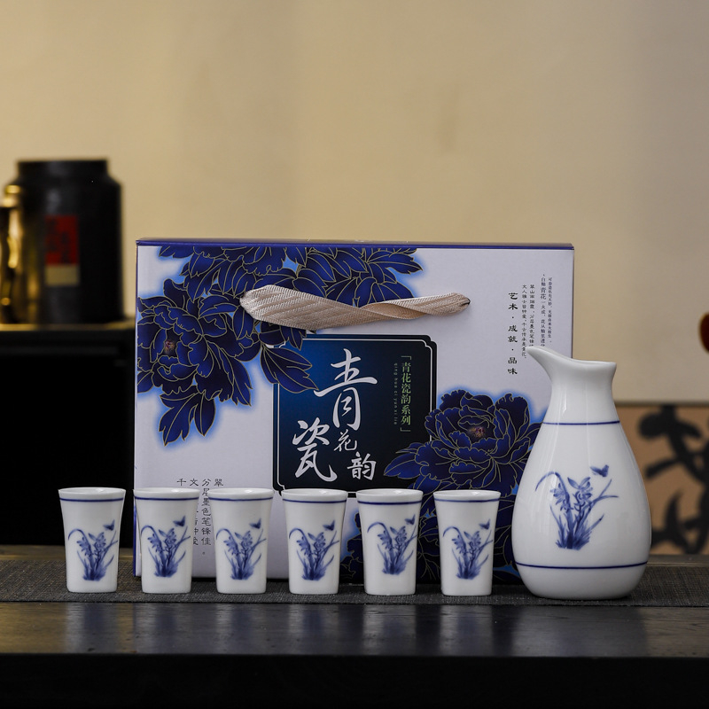 Porcelanski set alata za vino, 5-9 kom., suvremeni minimalistički stil, keramički dozator za vino i grijani lonac, marka Shun Sheng Fa