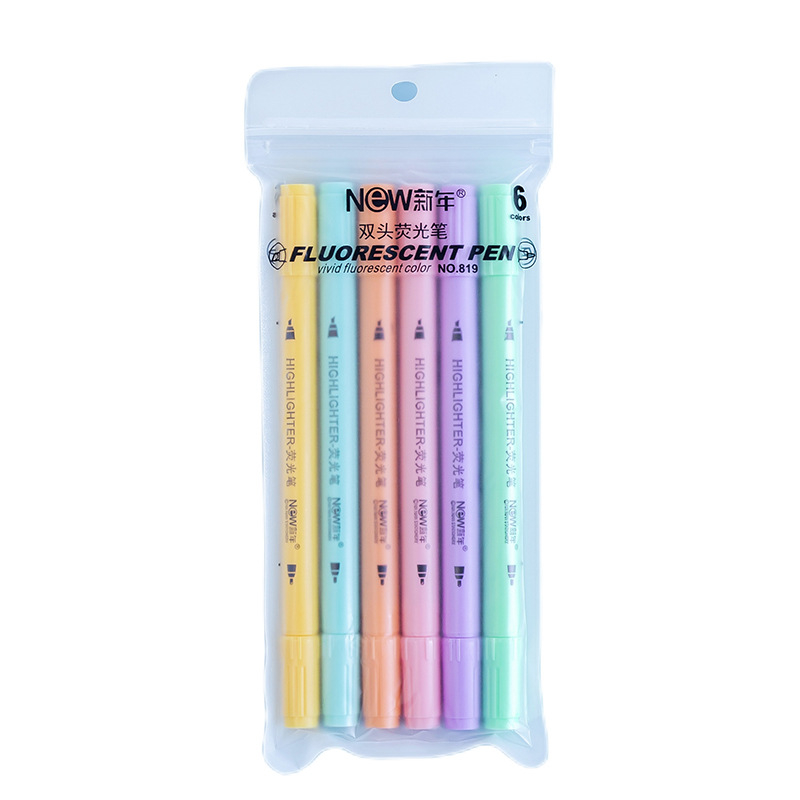 Fluorescencijska marker set – dvostruki vrh, model 819, pakiran u vrećicu, ispis logotipa, mogućnost prilagodbe