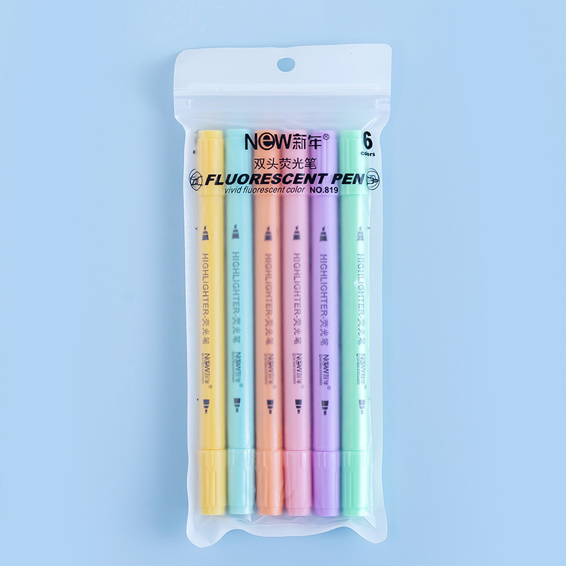Fluorescencijska marker set – dvostruki vrh, model 819, pakiran u vrećicu, ispis logotipa, mogućnost prilagodbe