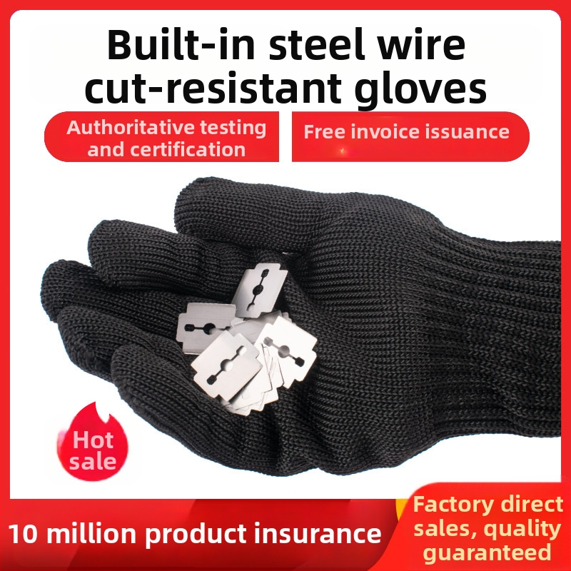 Hard Shield proti porezu rukavice s jadrom z oceľového drôtu, zosilnené, päťstupňový taktický dizajn pre bezpečnosť a záchranu